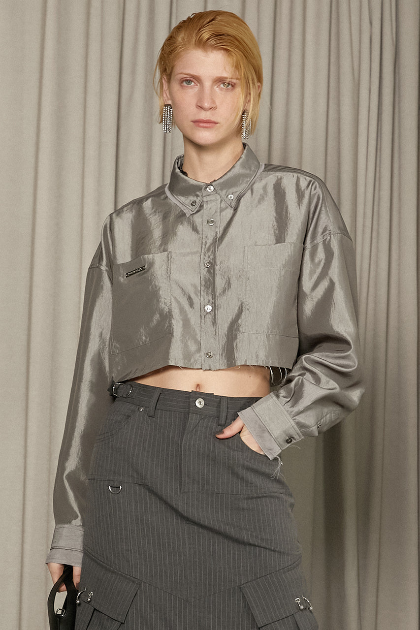 Double Collar Cropped Shirt - SALE