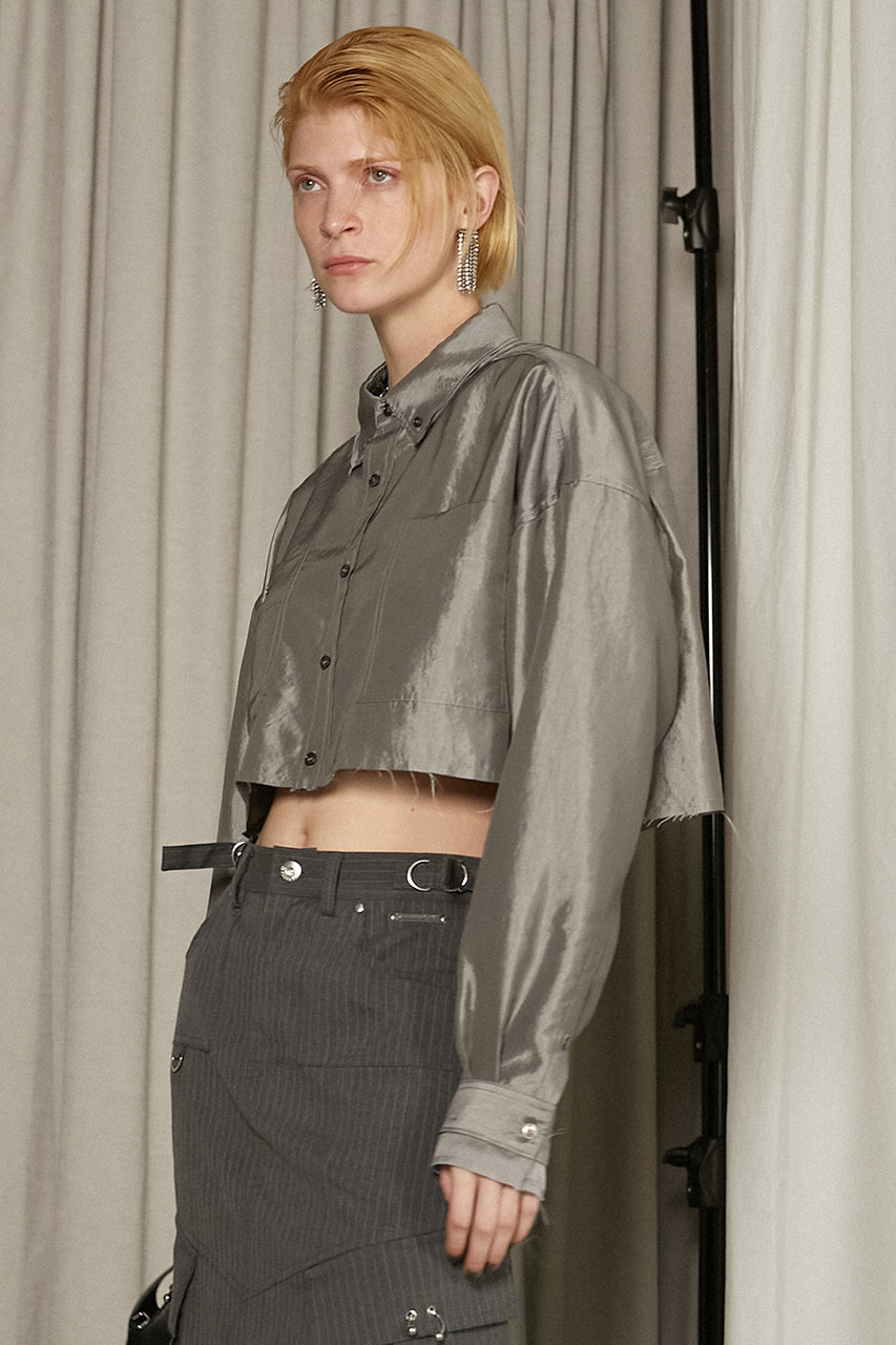 Double Collar Cropped Shirt - SALE