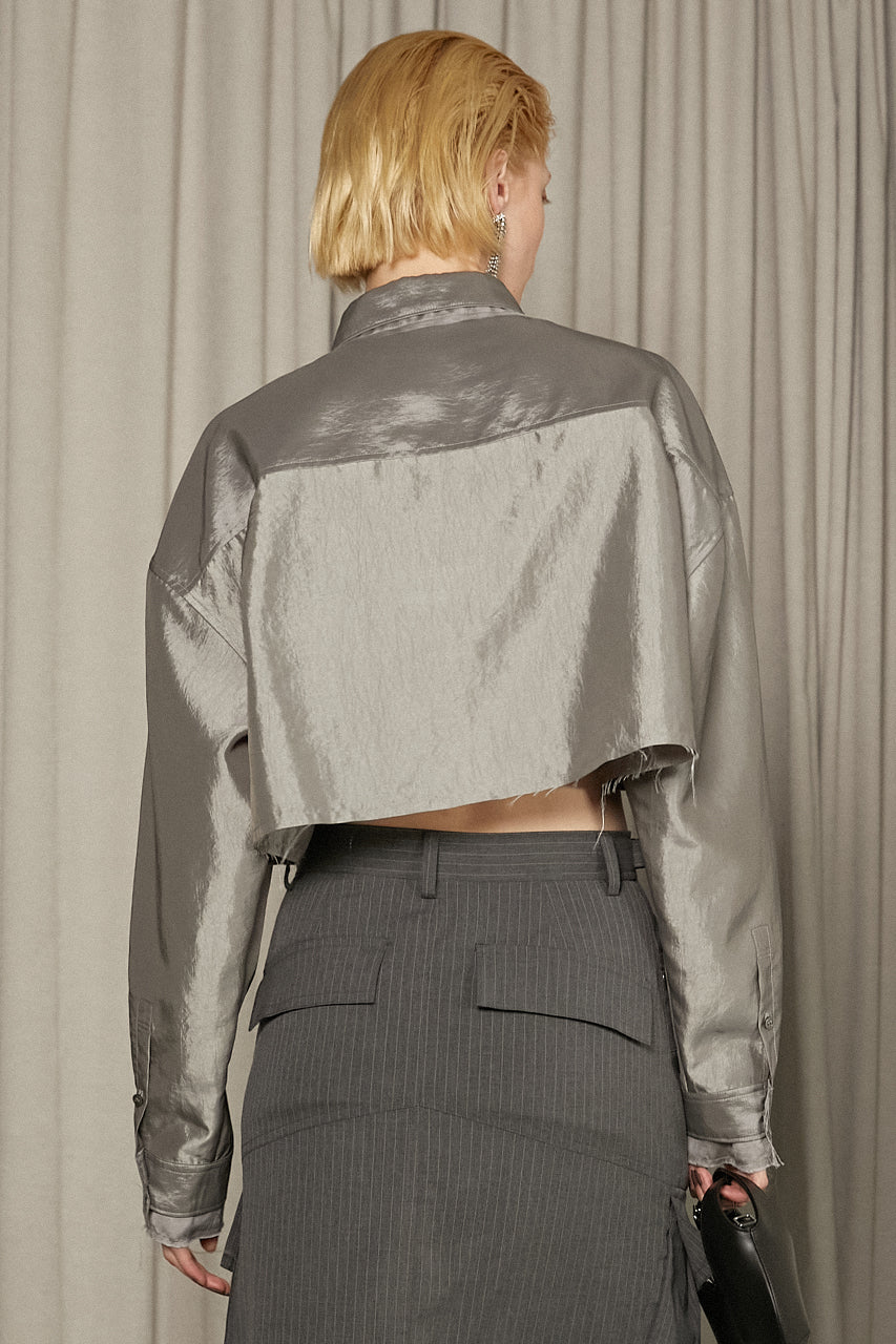 Double Collar Cropped Shirt - SALE