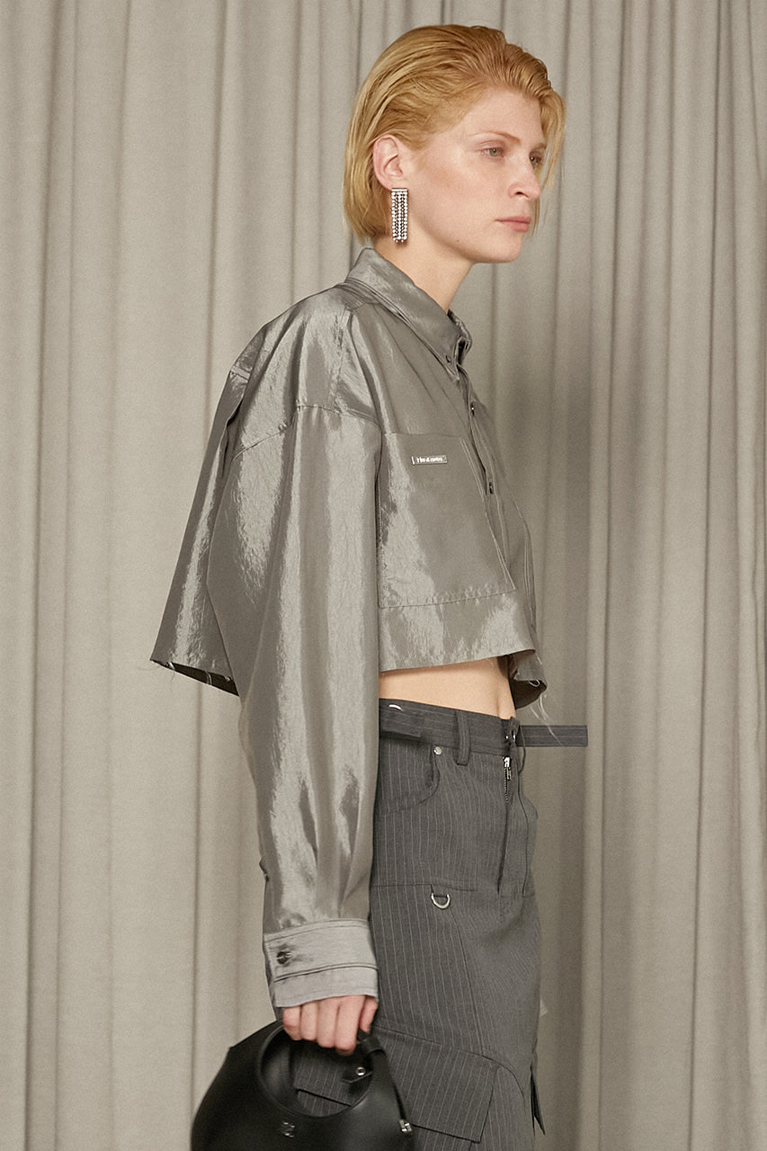 Double Collar Cropped Shirt - SALE