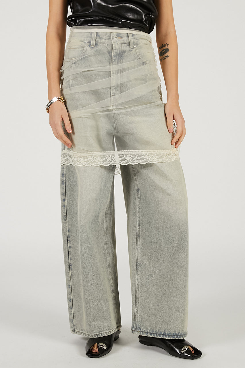Tulle Skirt Layered Denim - SALE