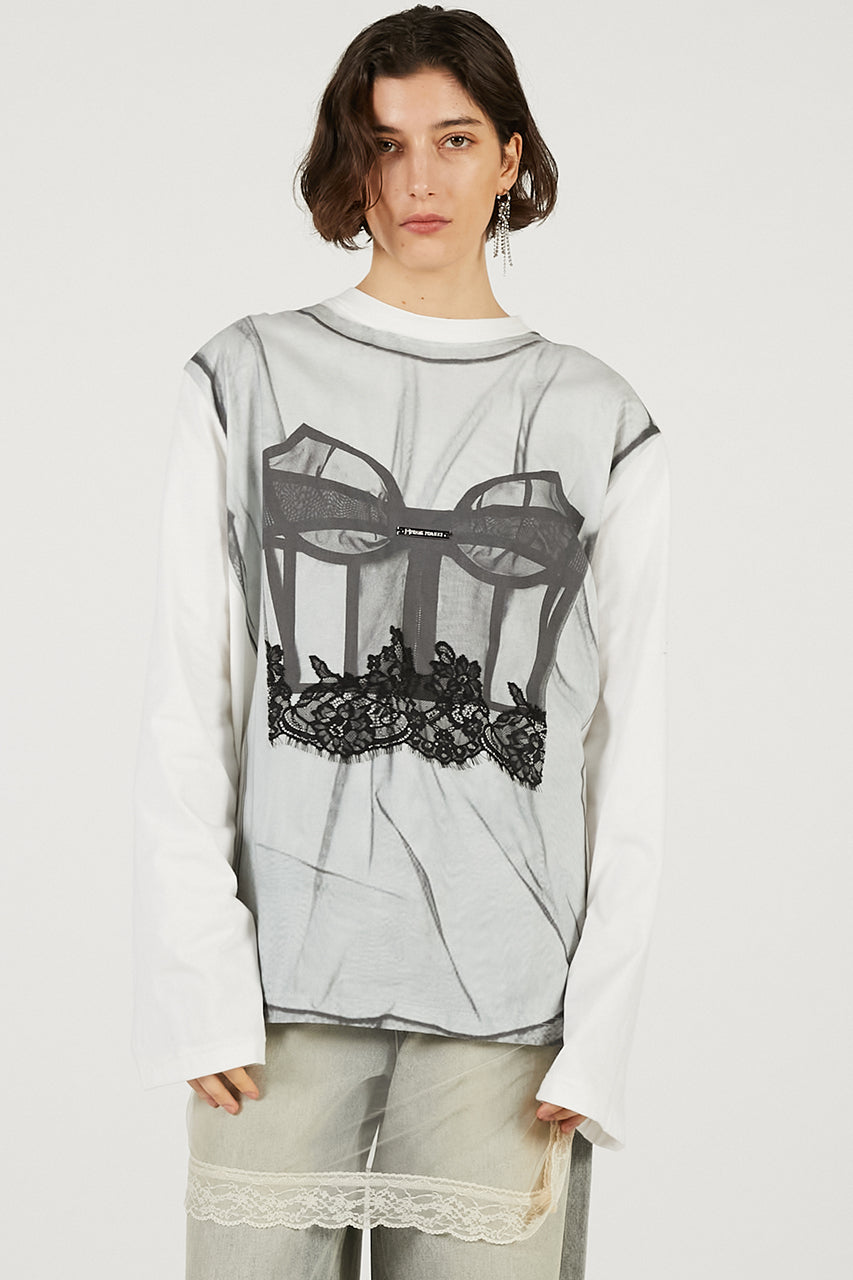 Tシャツ(長袖/七分) PERVERZE Slit Double Mesh Long Tee white ALL｜PERVERZE | パーバーズの公式オンラインストア