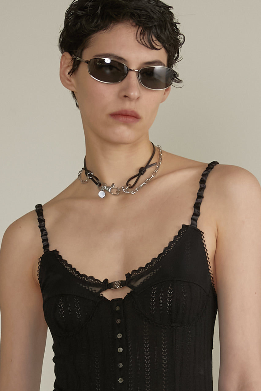 Leather Chain 2Way Choker