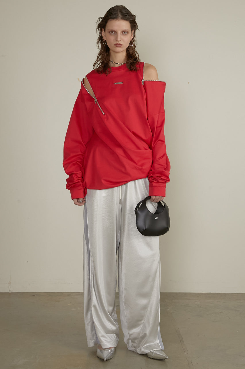 Asymmetric Draped Zip Top