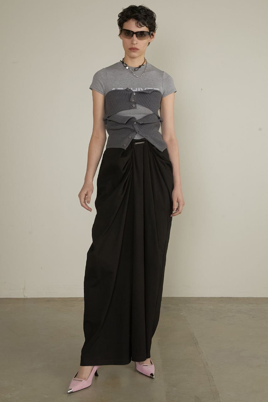 Drape Front Jersey Pants