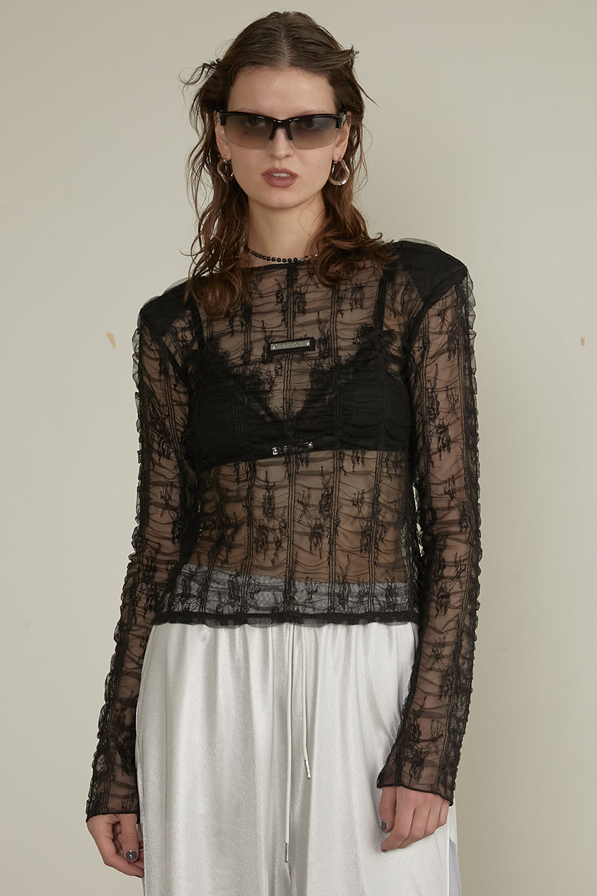 Shirred Layered Tulle Top - SALE