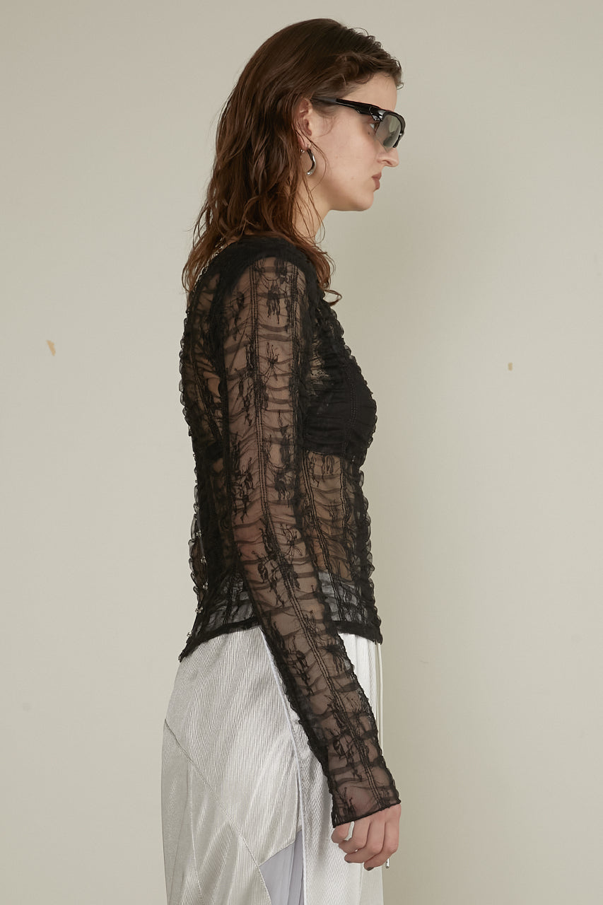 Shirred Layered Tulle Top - SALE