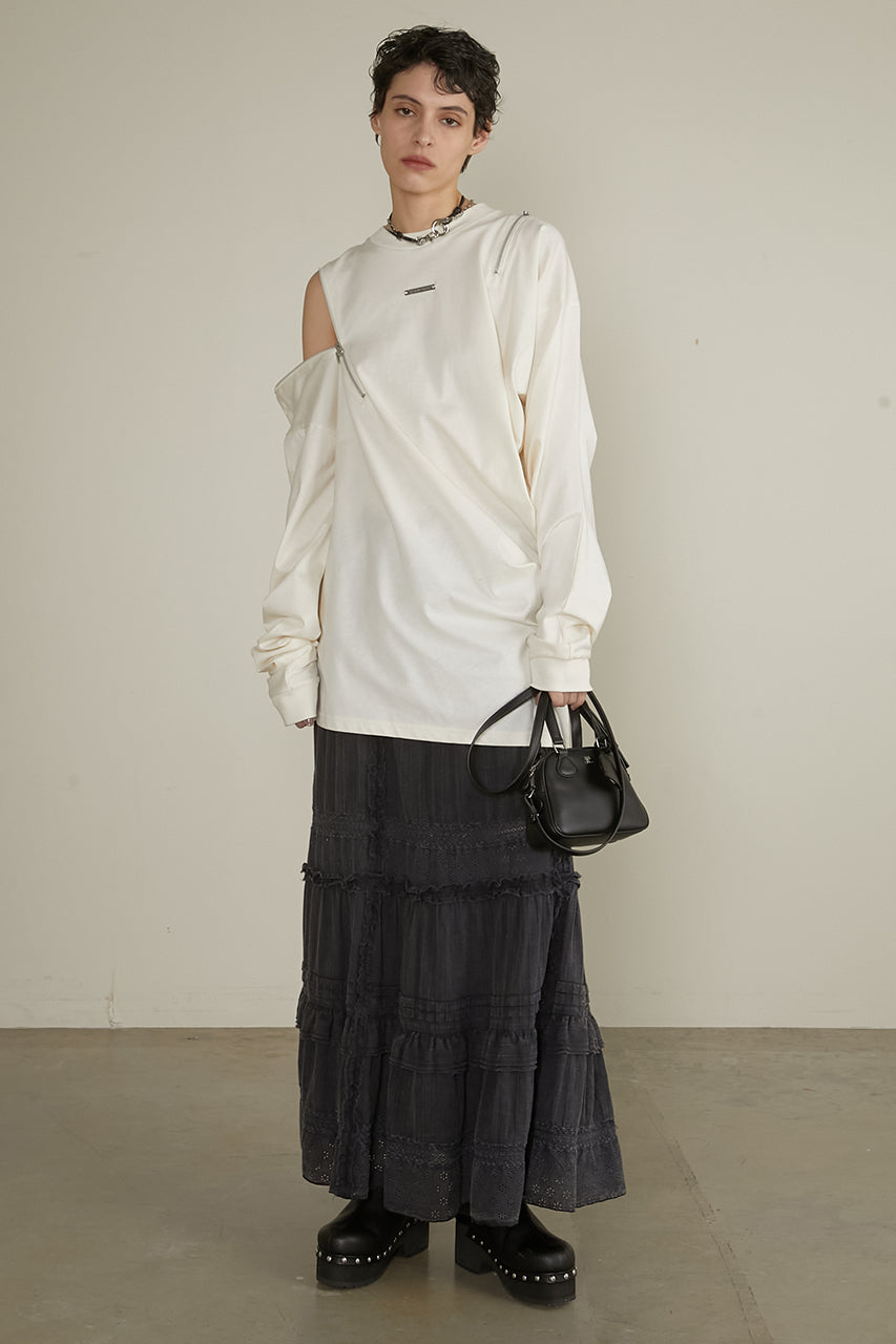 Asymmetric Draped Zip Top
