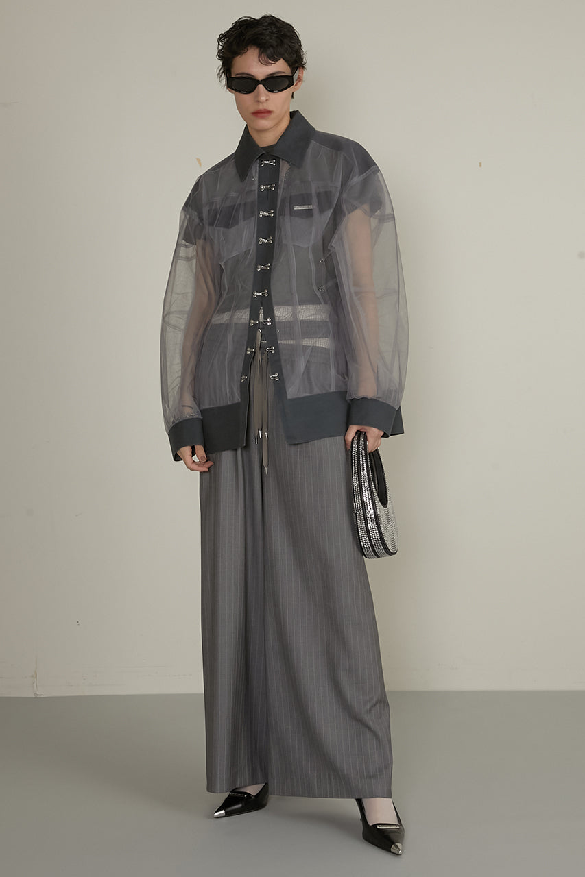 Cocoon Sleeve Tulle Blouson