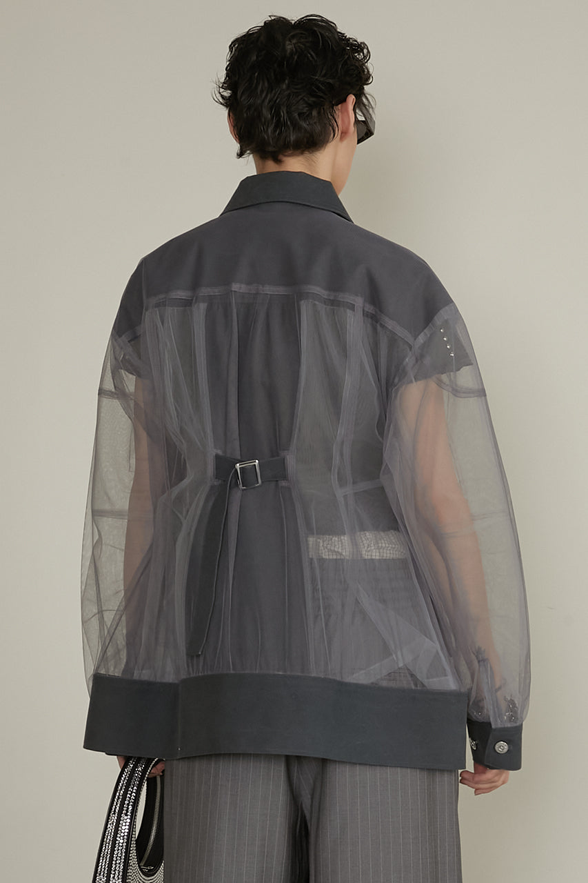 Cocoon Sleeve Tulle Blouson