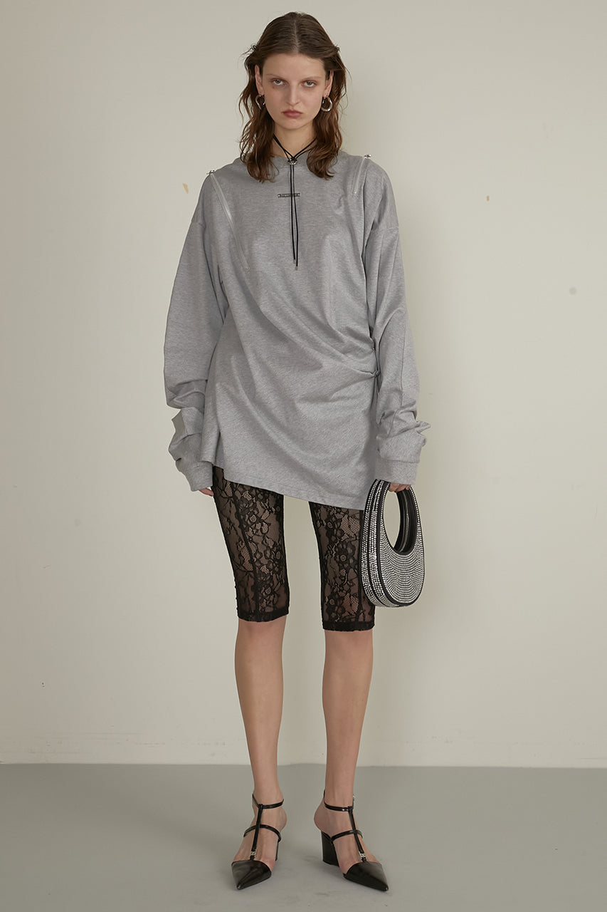 Asymmetric Draped Zip Top