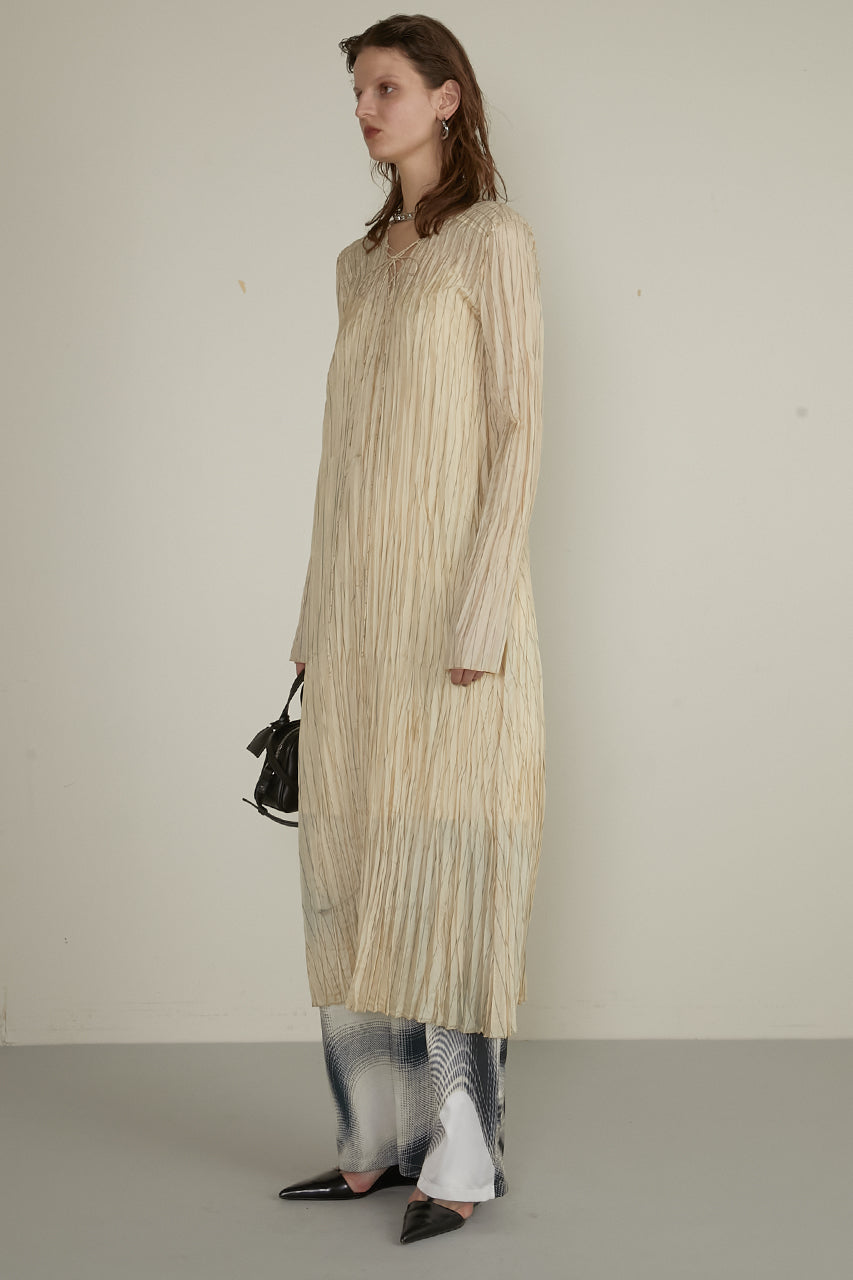 Random Pleated Lace Up Dress - SALE
