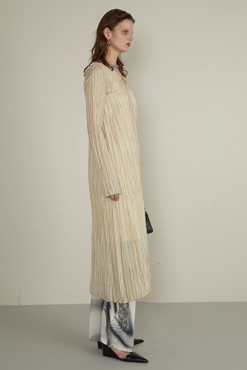 Random Pleated Lace Up Dress - SALE