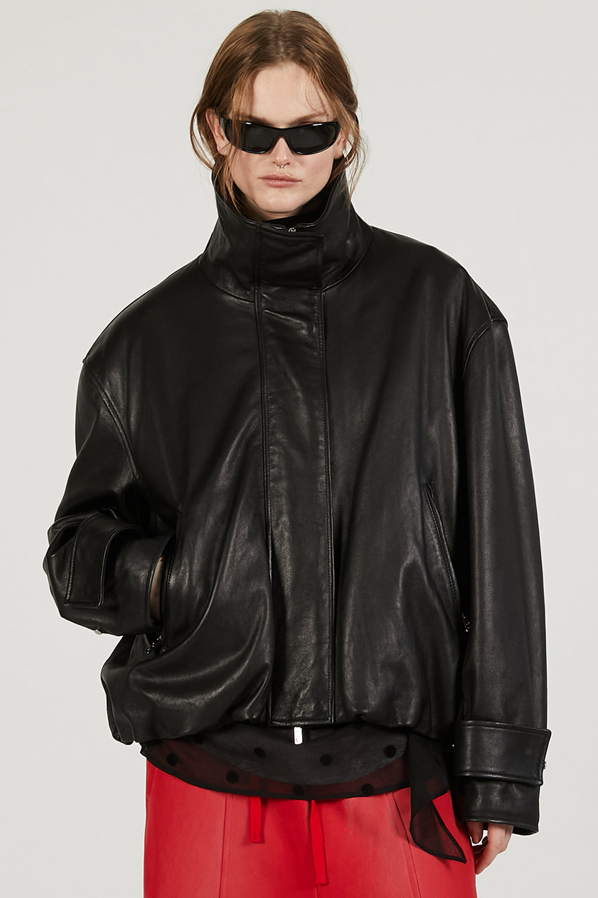 SHEEP Leather High Neck Blouson - PRE ORDER