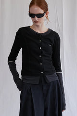 Layered sheer Fraise Cardigan