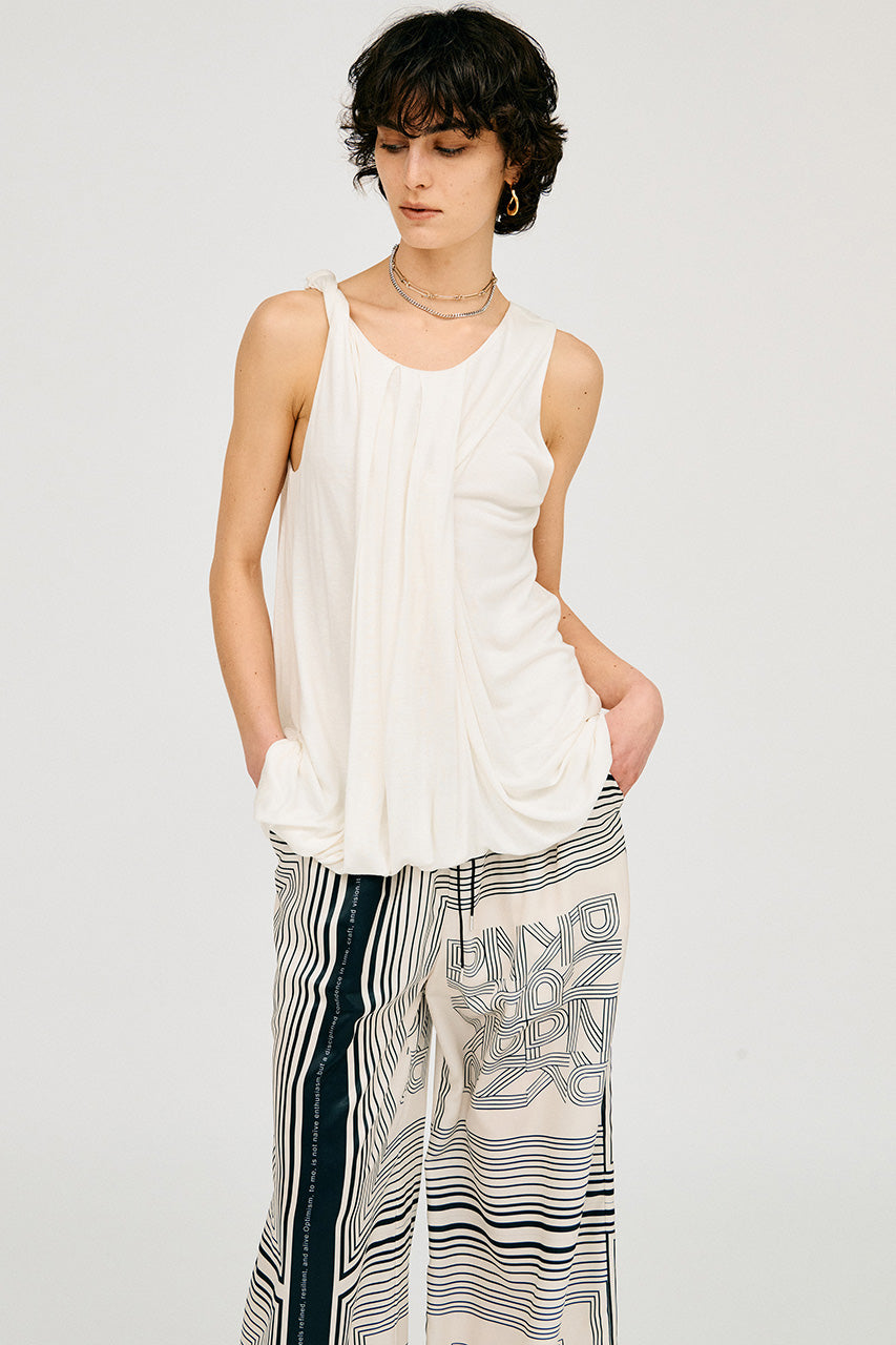 Twist Shoulder Drape Top - 26SUMMER