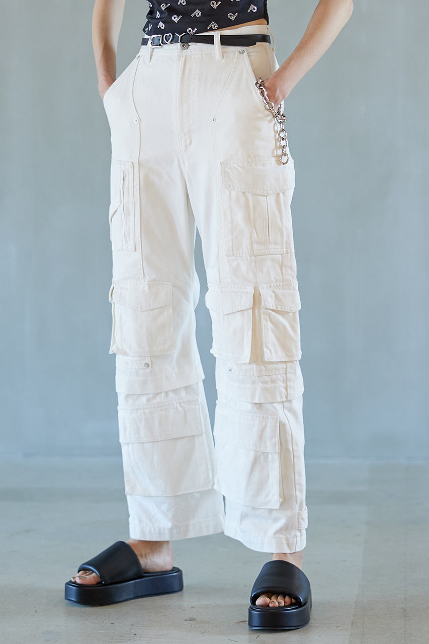 White Chino Cargo Pants