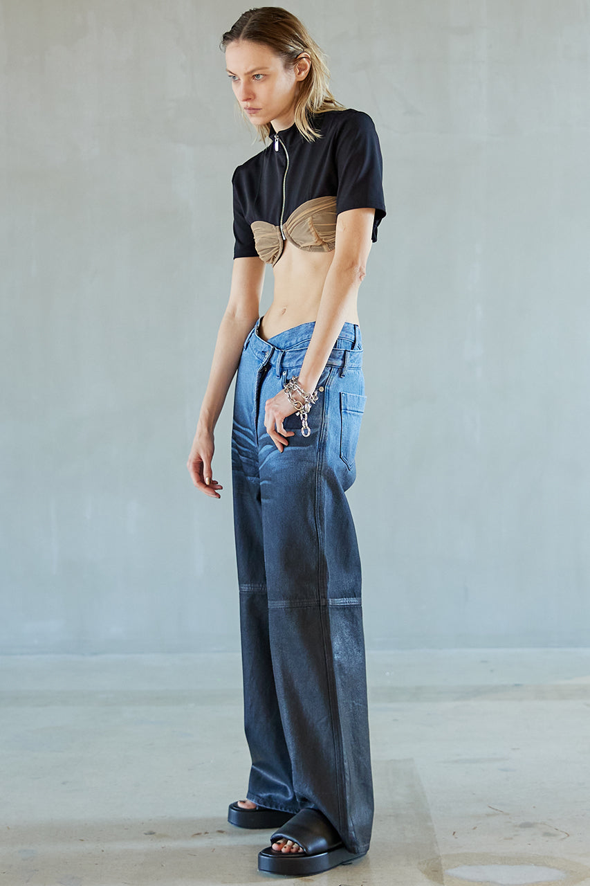 Phoebe Flatform Sandals : Faux Leather Stretch
