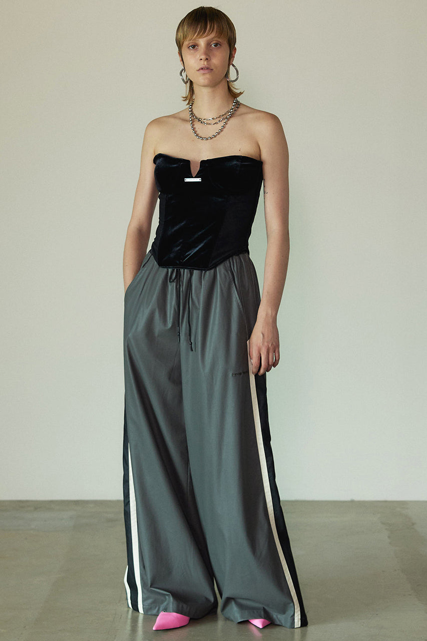 Synthetic Leather Side Line Track Pants