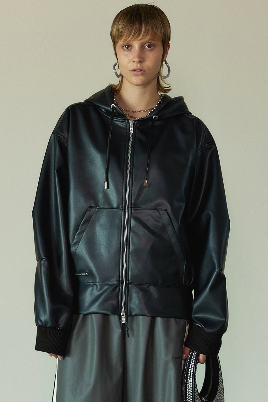 Vegan Leather Hoodie