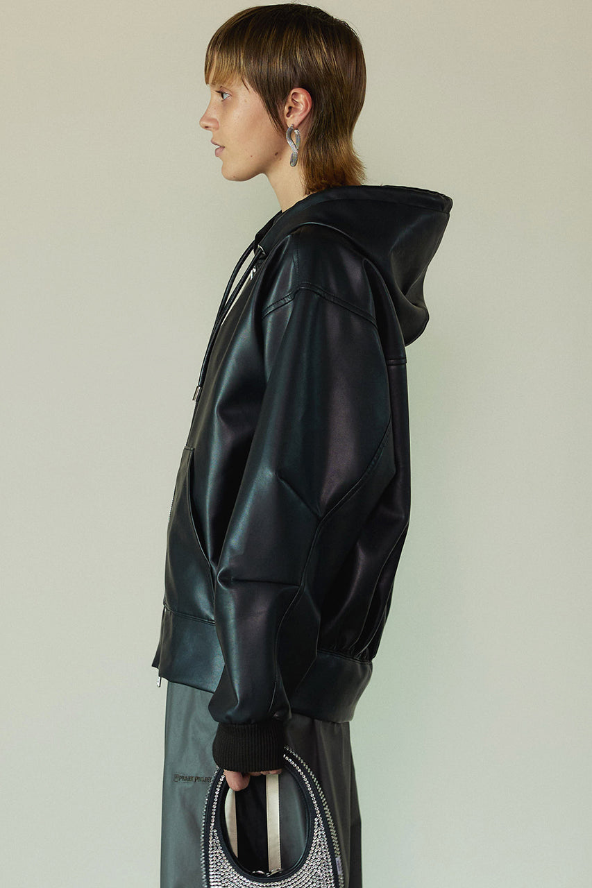Vegan Leather Hoodie