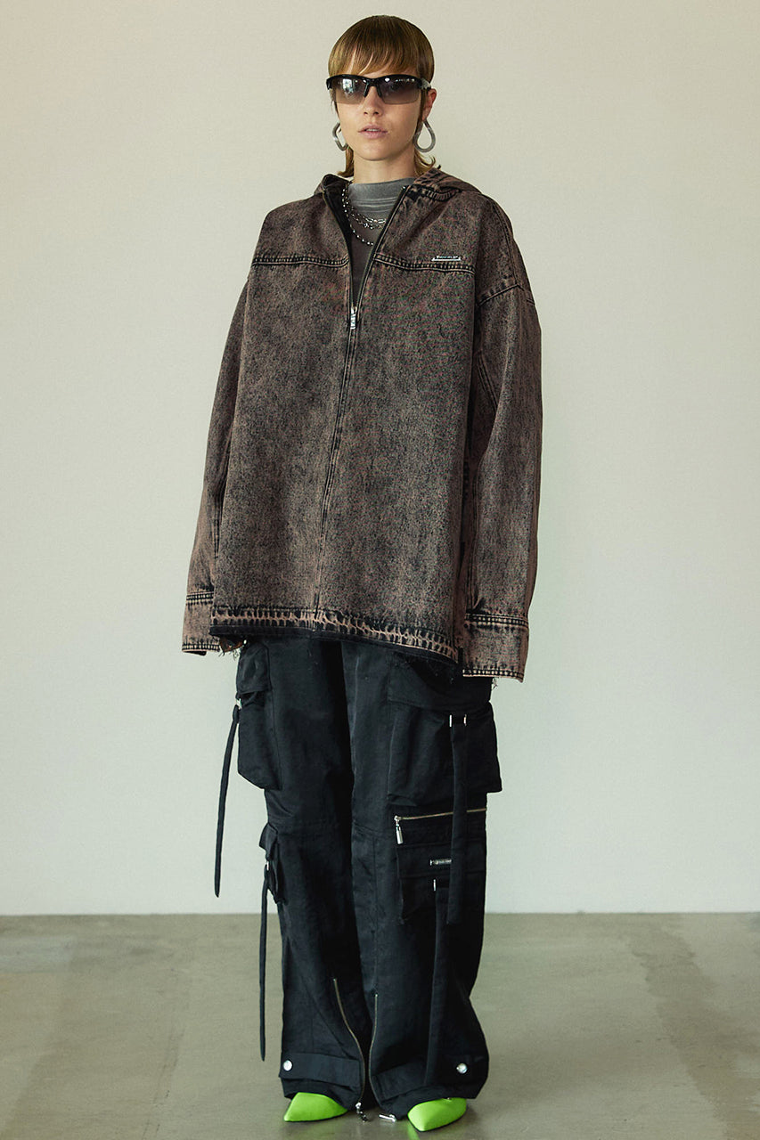 Cut-off Denim Hoodie
