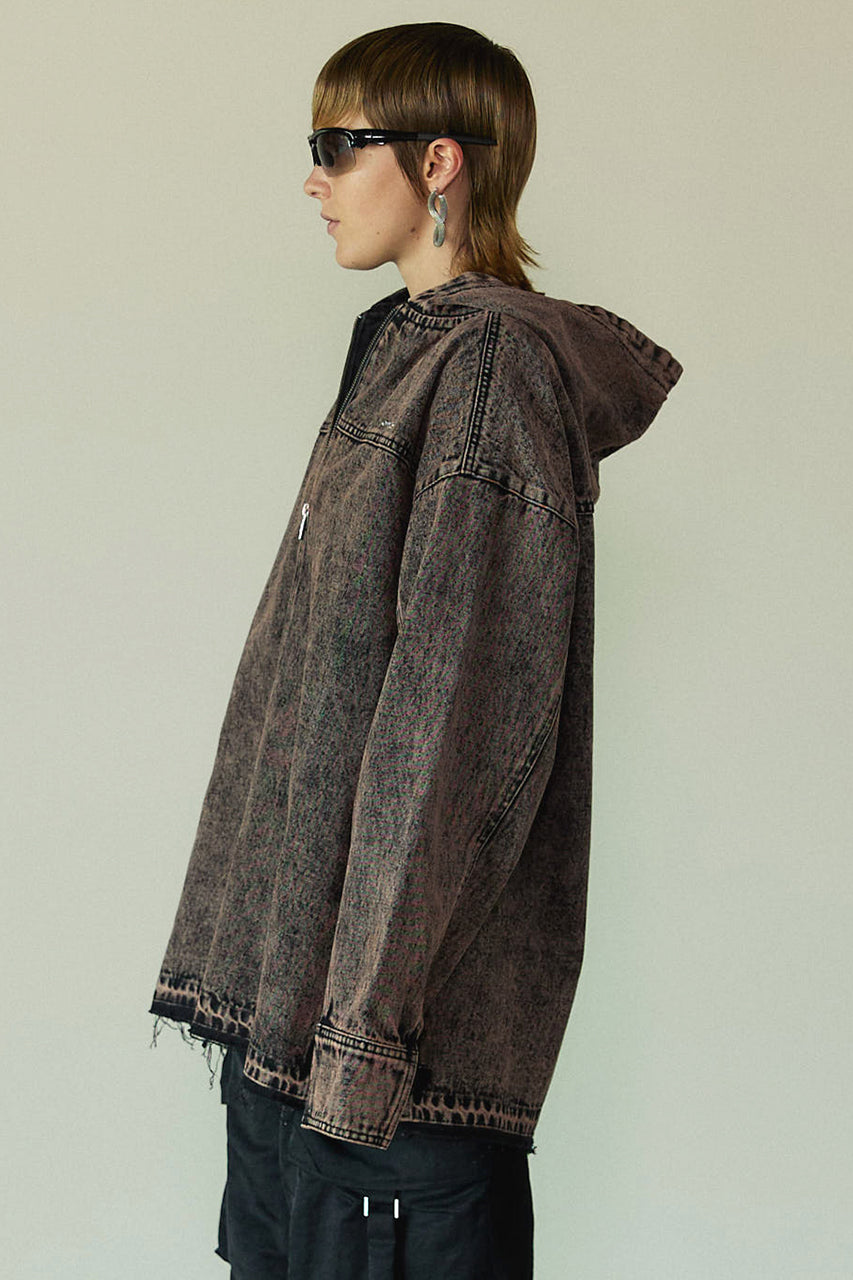 Cut-off Denim Hoodie