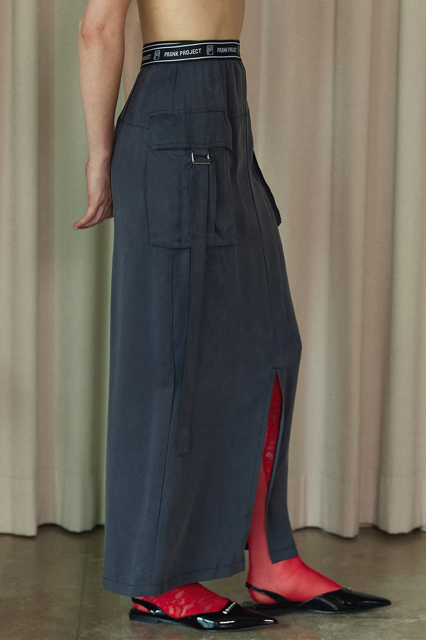 Satin Cargo Skirt - SALE