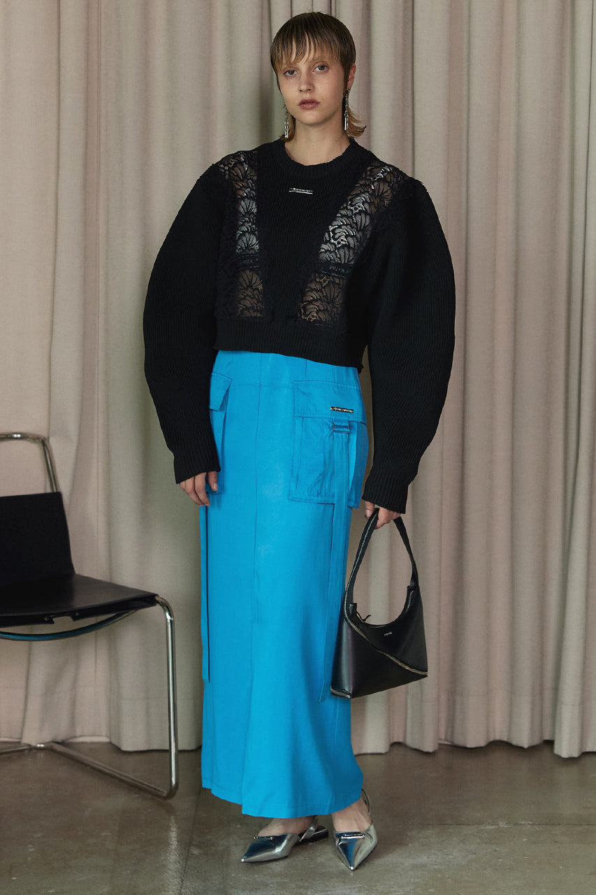 Satin Cargo Skirt - SALE