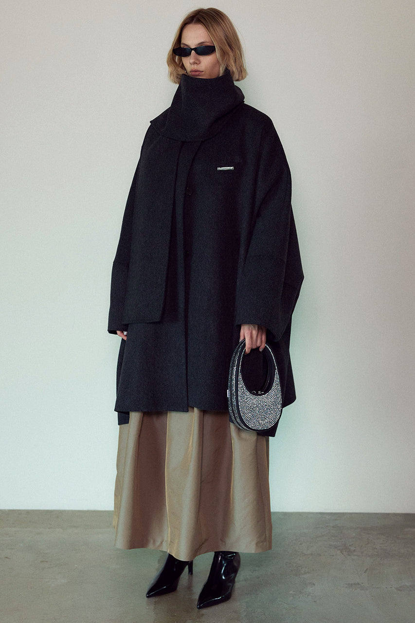 Super 140 Wool Poncho Coat