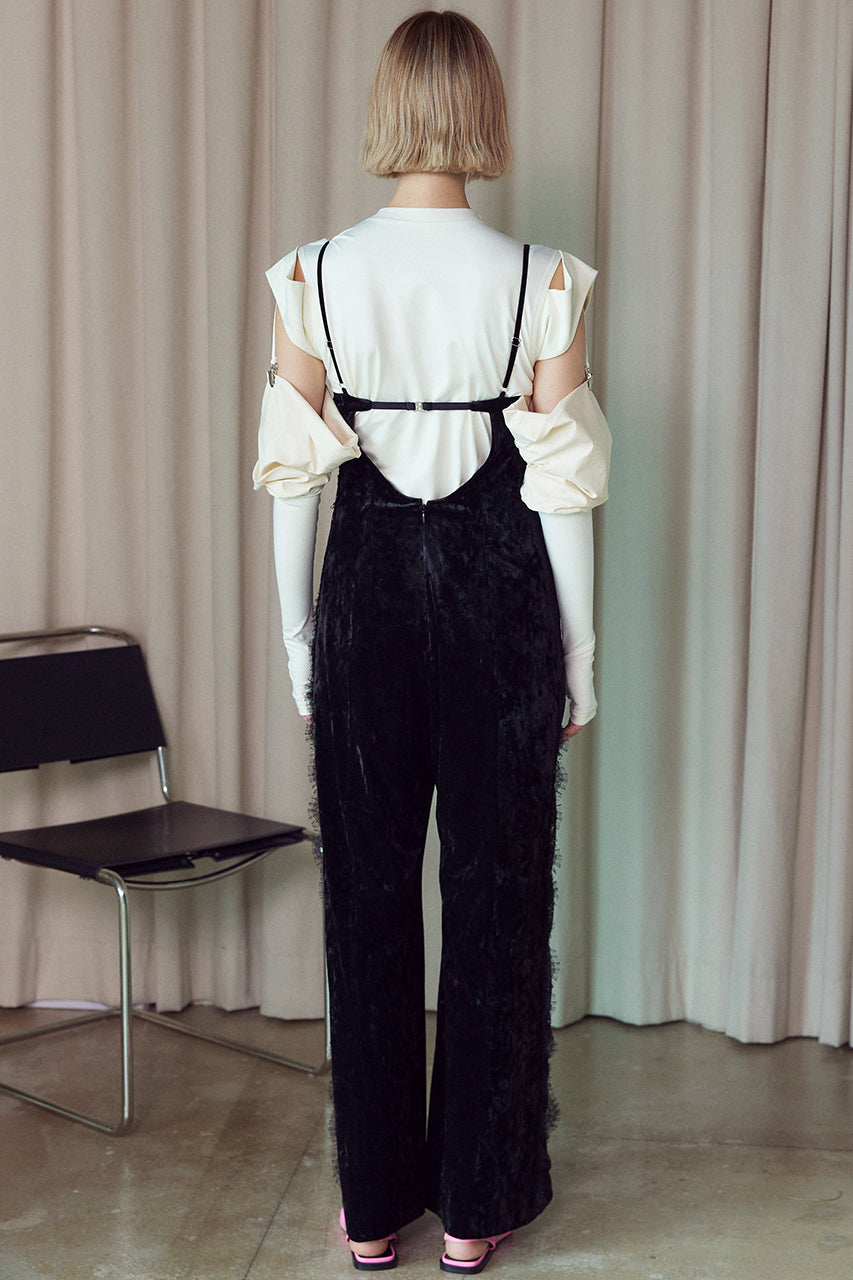 Side Lace Velour Jumpsuit