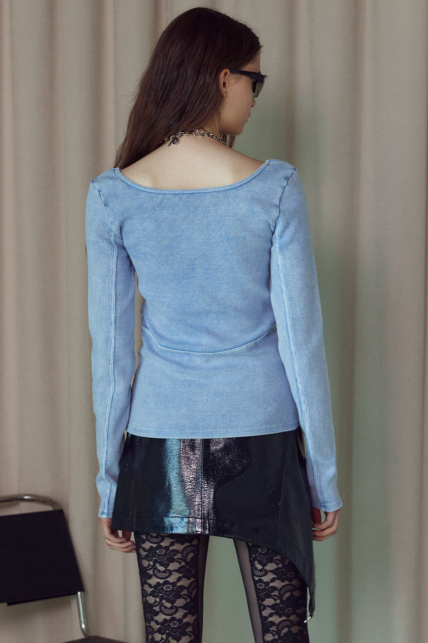 Deep U Neck Rib Top