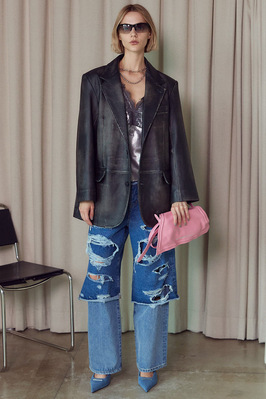 Rub Off SHEEP Leather Tailored Jacket