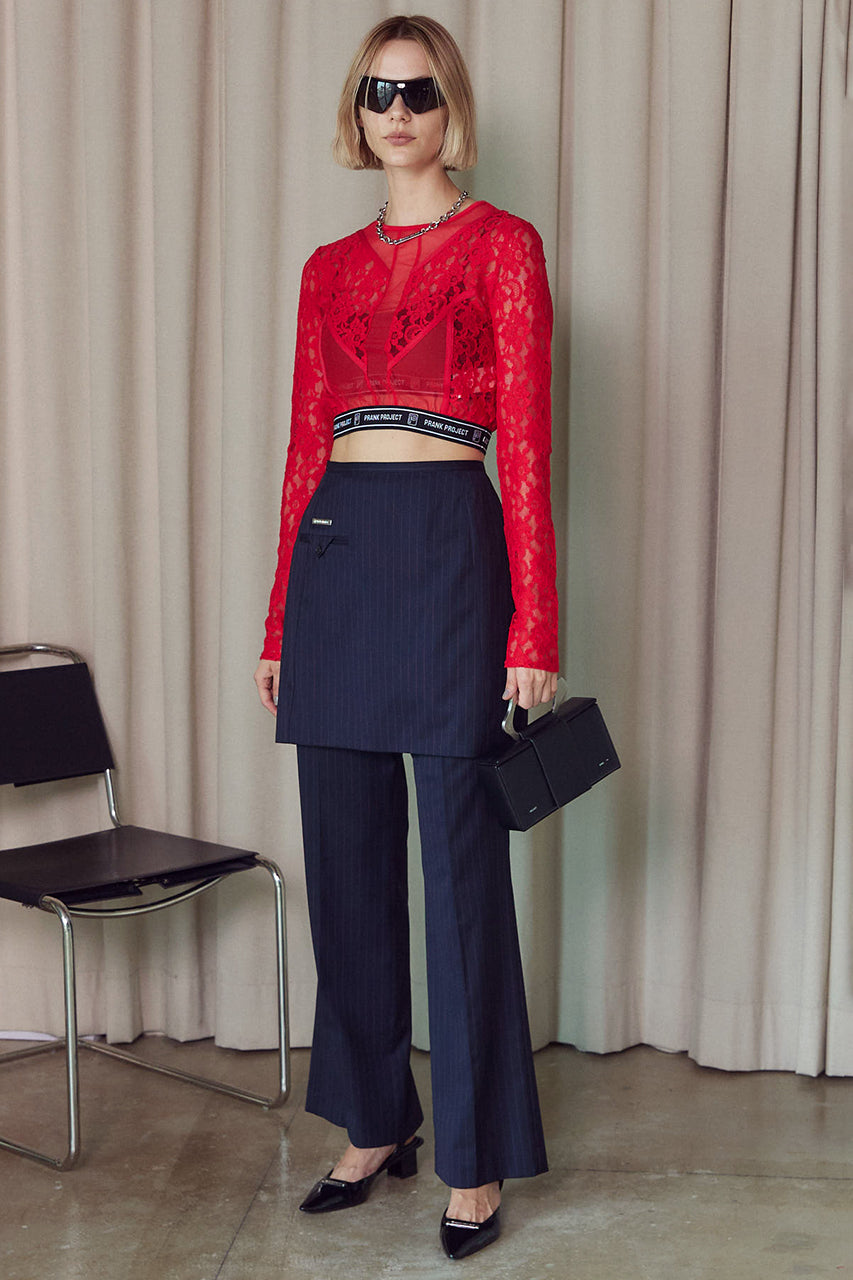 Panel Lace Cropped Top