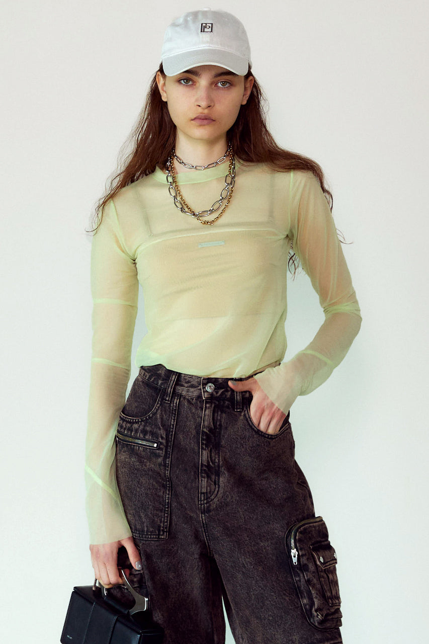 See-through Gather Top