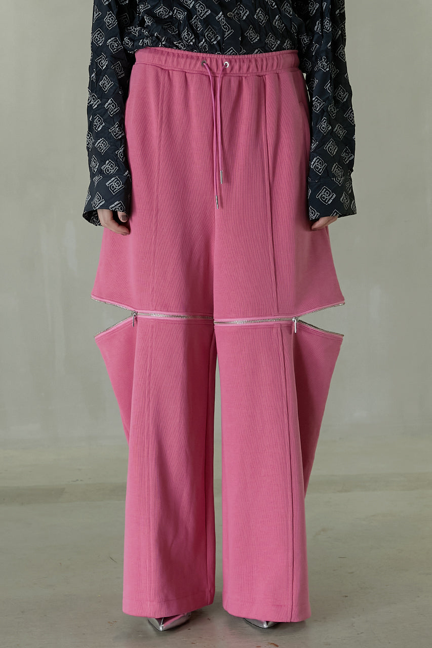 【23AUTUMN先行予約商品】Zipper Slit Ribbed Cardboard Knit Pants