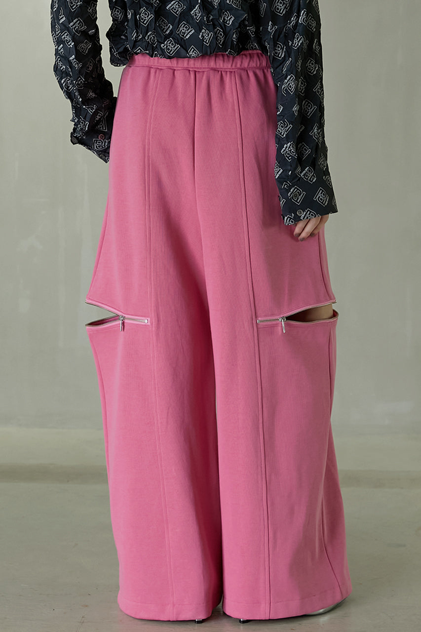 【23AUTUMN先行予約商品】Zipper Slit Ribbed Cardboard Knit Pants