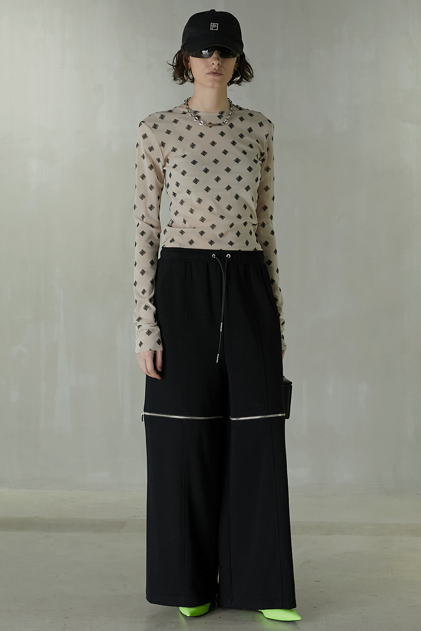 【23AUTUMN先行予約商品】Zipper Slit Ribbed Cardboard Knit Pants
