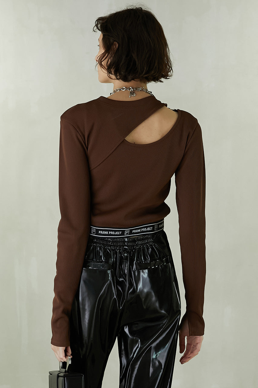 Cut-out Cropped Rib TEE