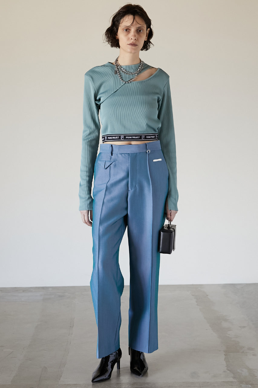 Cut-out Cropped Rib TEE