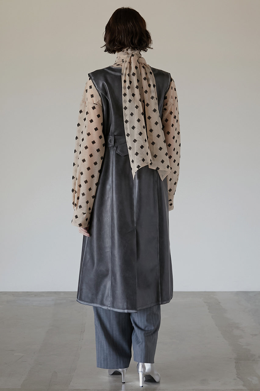 【23AUTUMN先行予約商品】Cut-out Eco Leather Dress