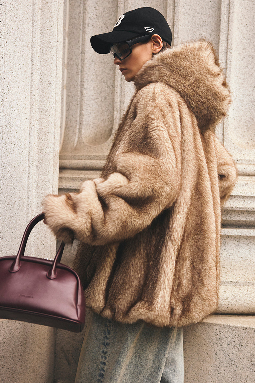 Fake Fur Hooded Hoodie - 2025 WINTER