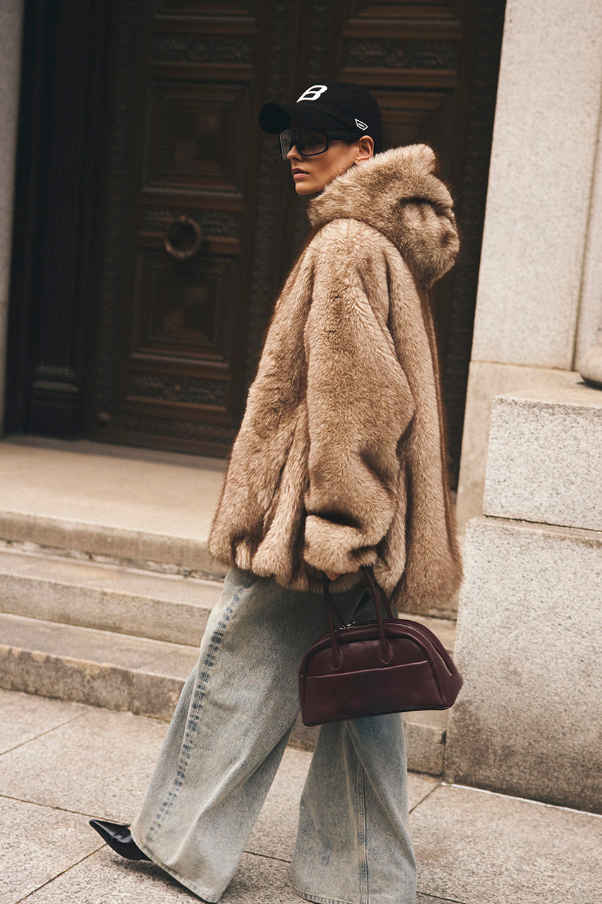 Fake Fur Hooded Hoodie - 2025 WINTER