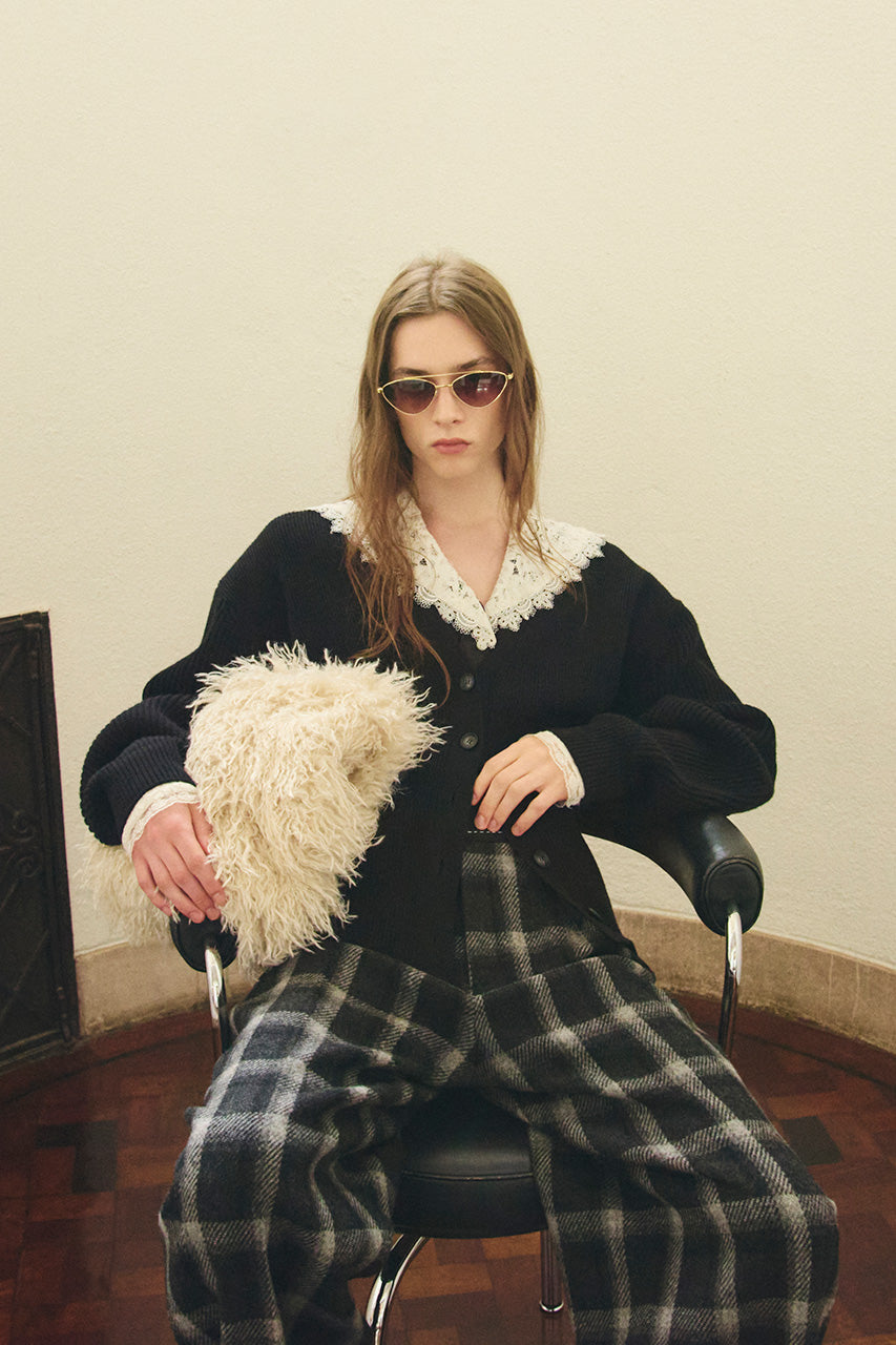 Wide Shoulder Knit Cardigan - 2026WINTER