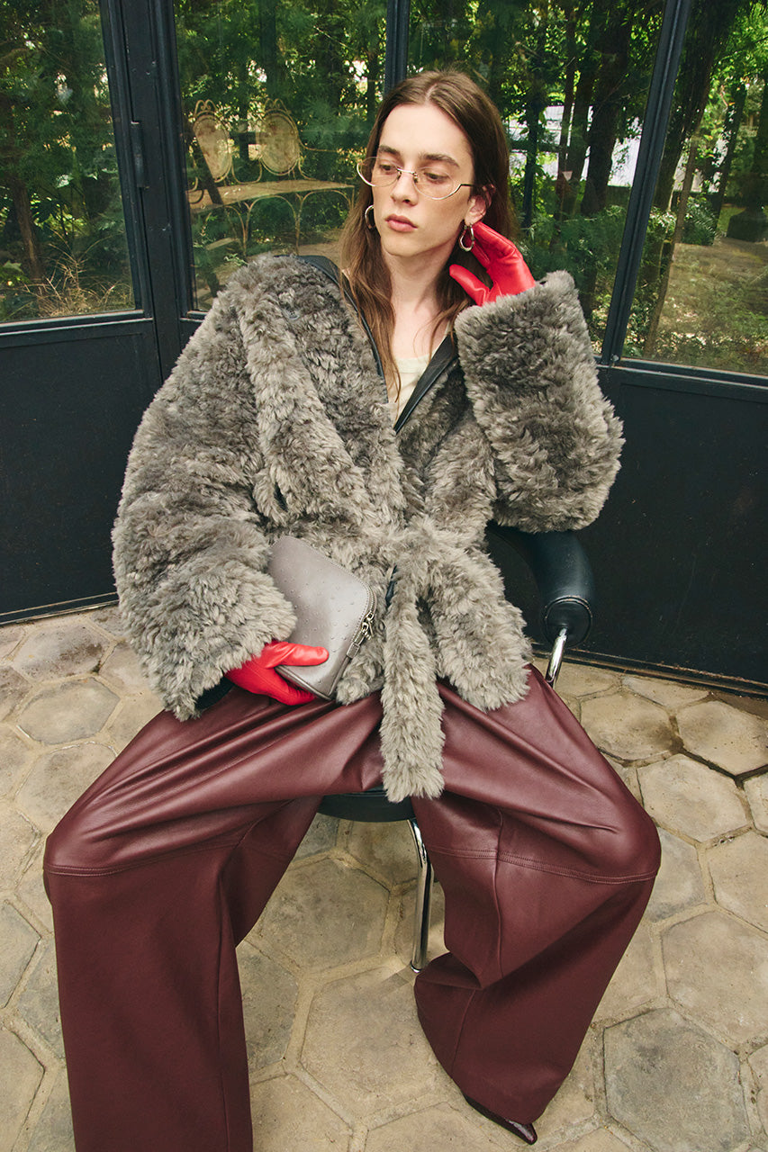 Reversible Hooded Boa Coat - 2026WINTER
