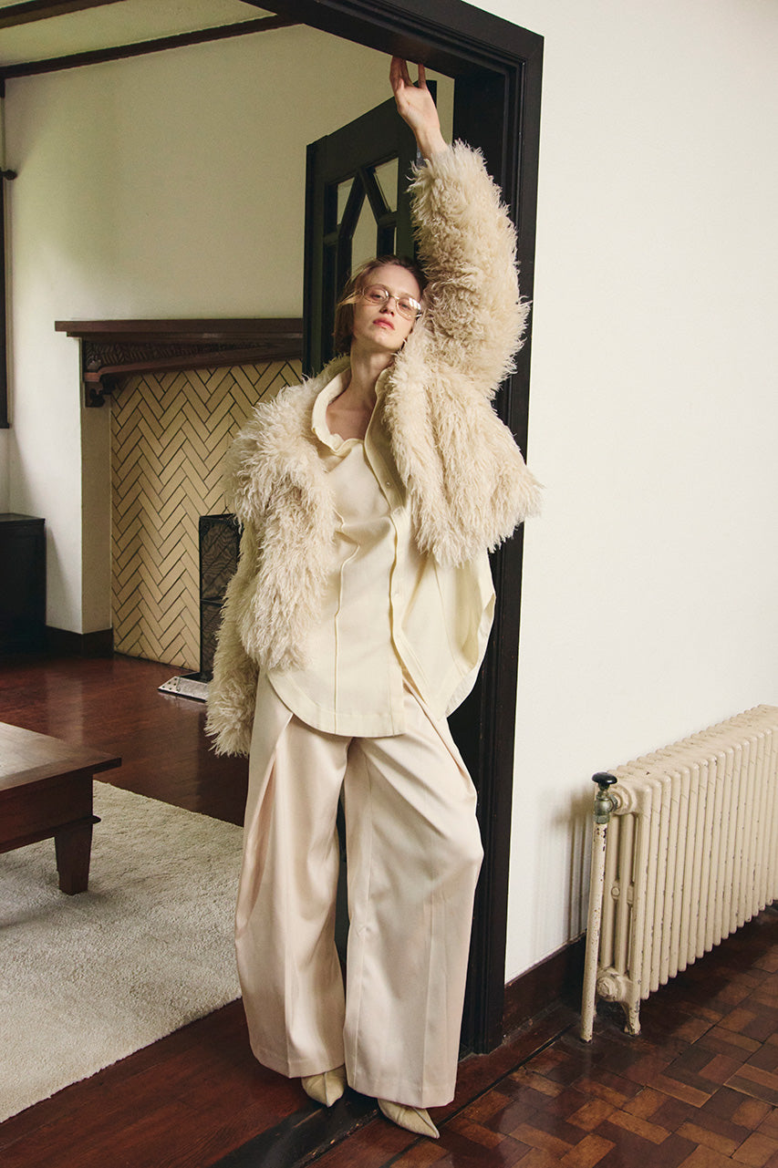 Fake Fur Big Collar Jacket - 2026WINTER