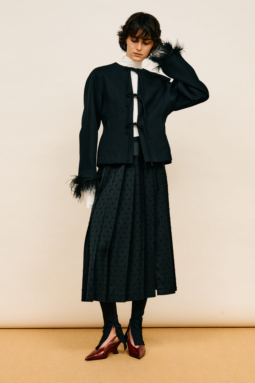 Feather Trim Jacket - 2026 SPRING