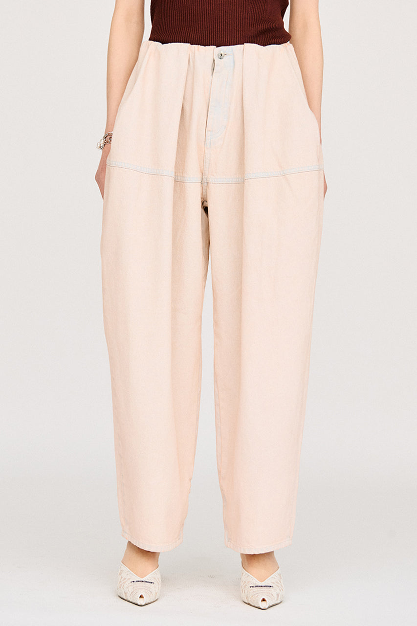 Peg-Top Denim Pants
