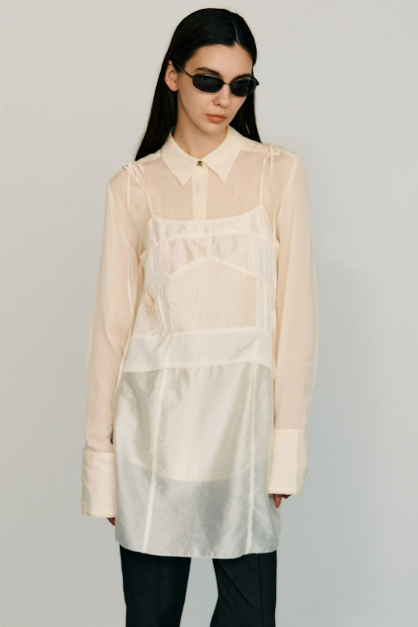 Pintuck Slip Mini Dress