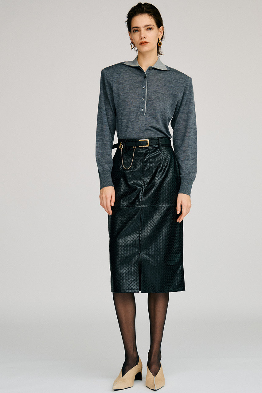 Belt Combination Faux Leather Skirt - 2026AUTUMN
